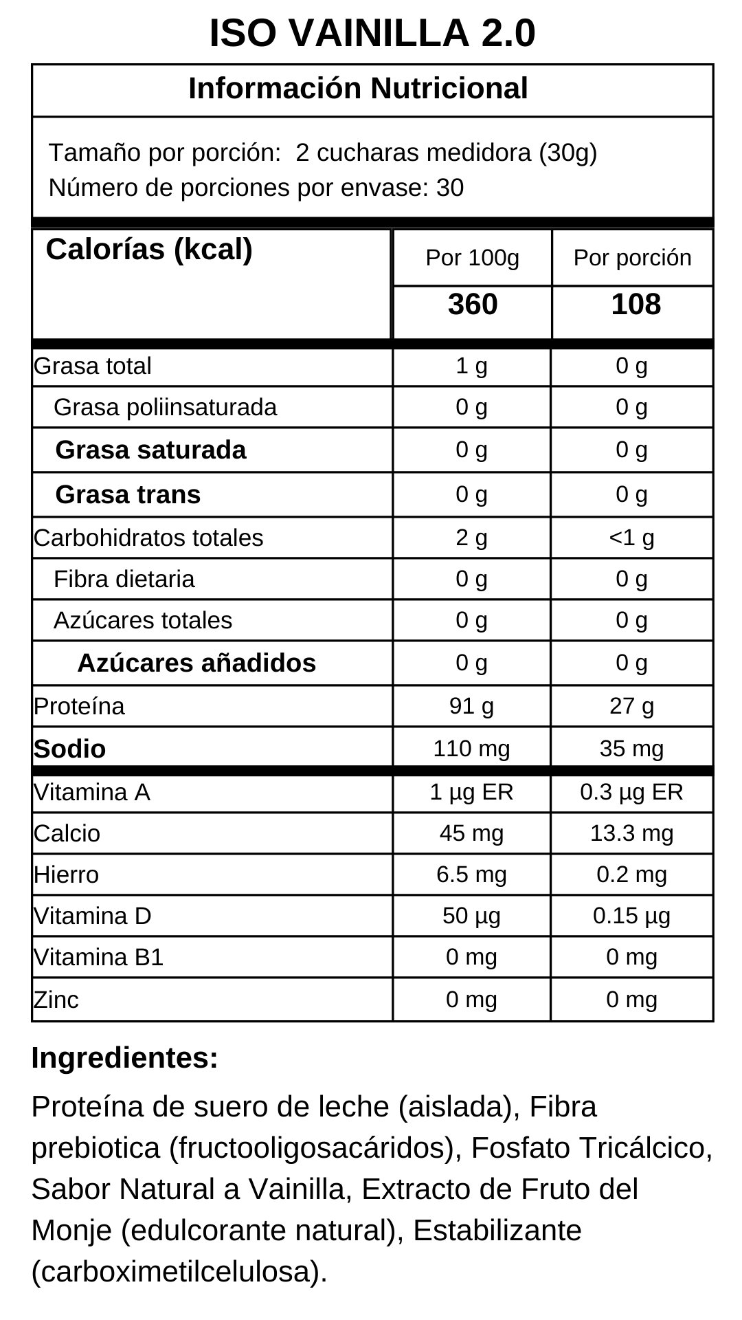 Proteína Aislada (ISO) - 2 Libras (910g)