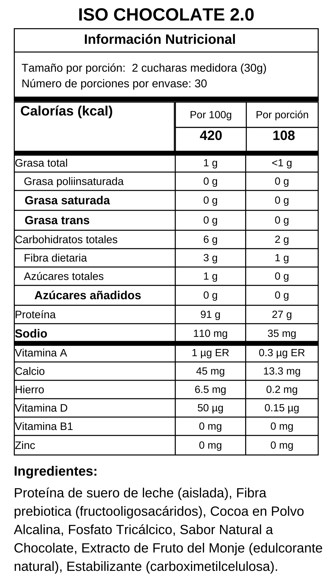 Proteína Aislada (ISO) - 2 Libras (910g)