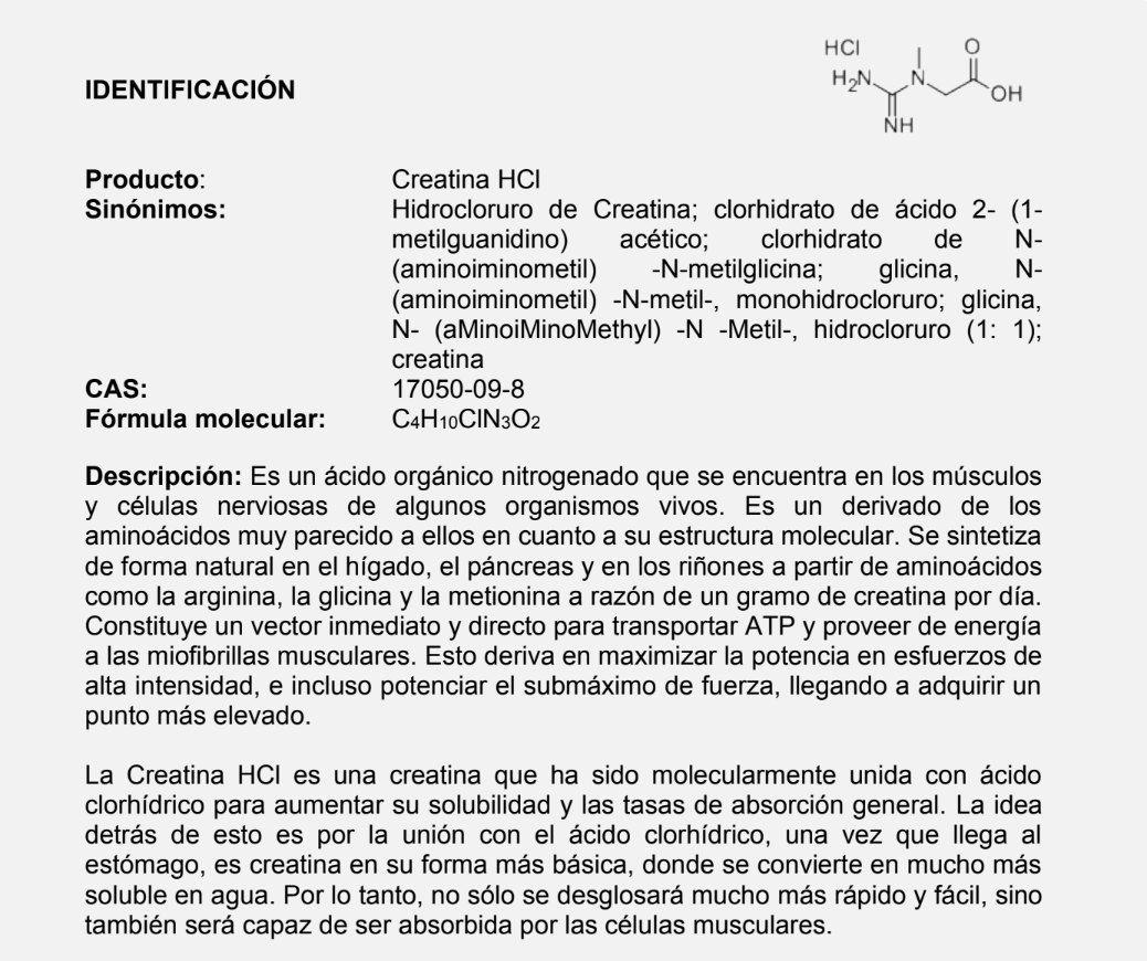 Creatina HCL