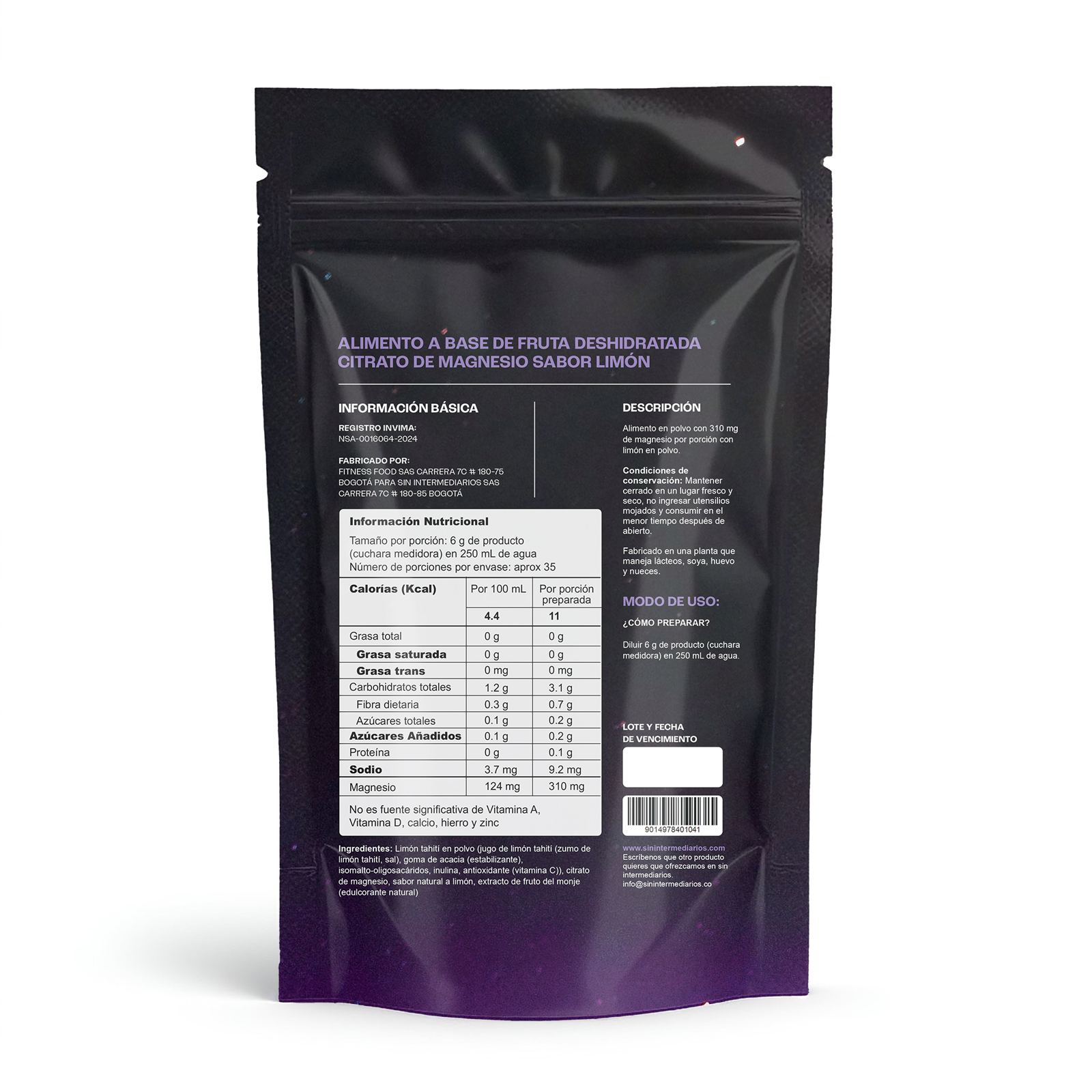 Citrato de Magnesio - Sabor Limón