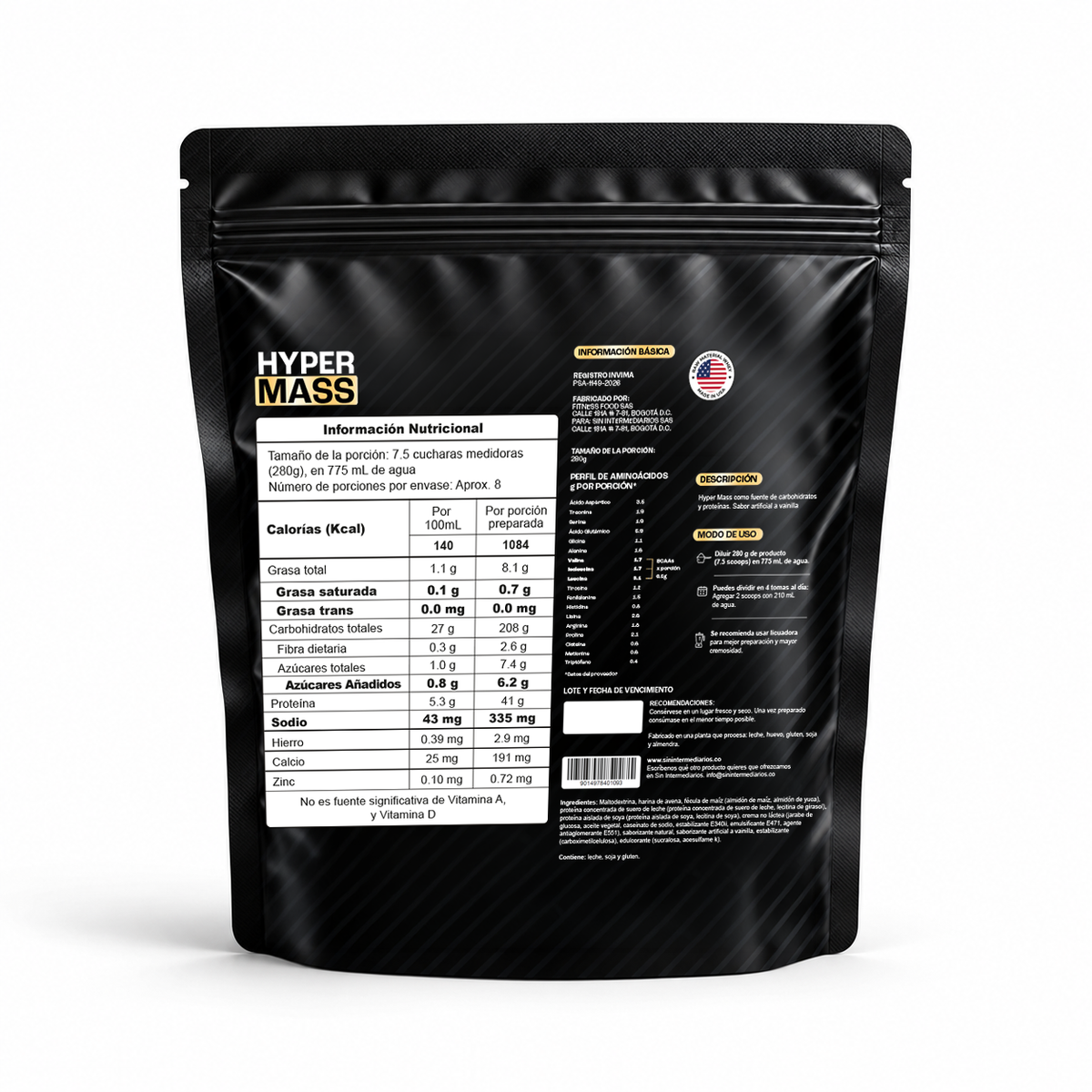 Proteína Hipercalórica Hyper Mass