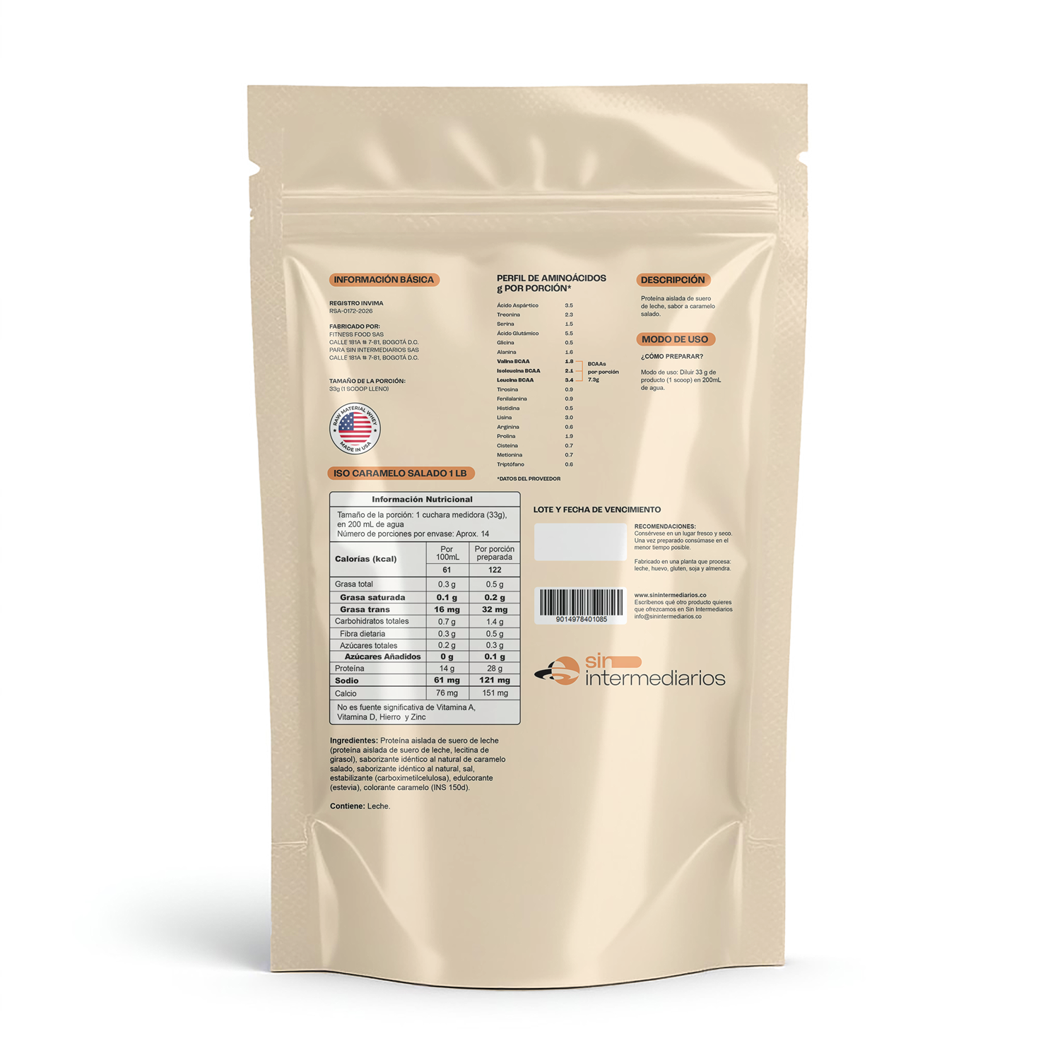 Proteína Aislada ISO - Caramelo Salado
