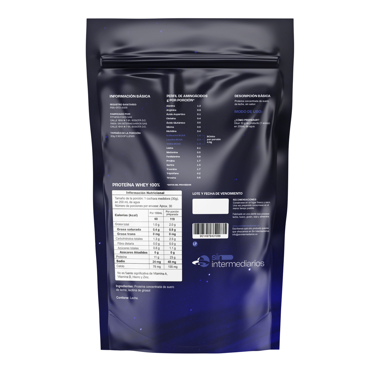 Proteína Whey - Sin Sabor